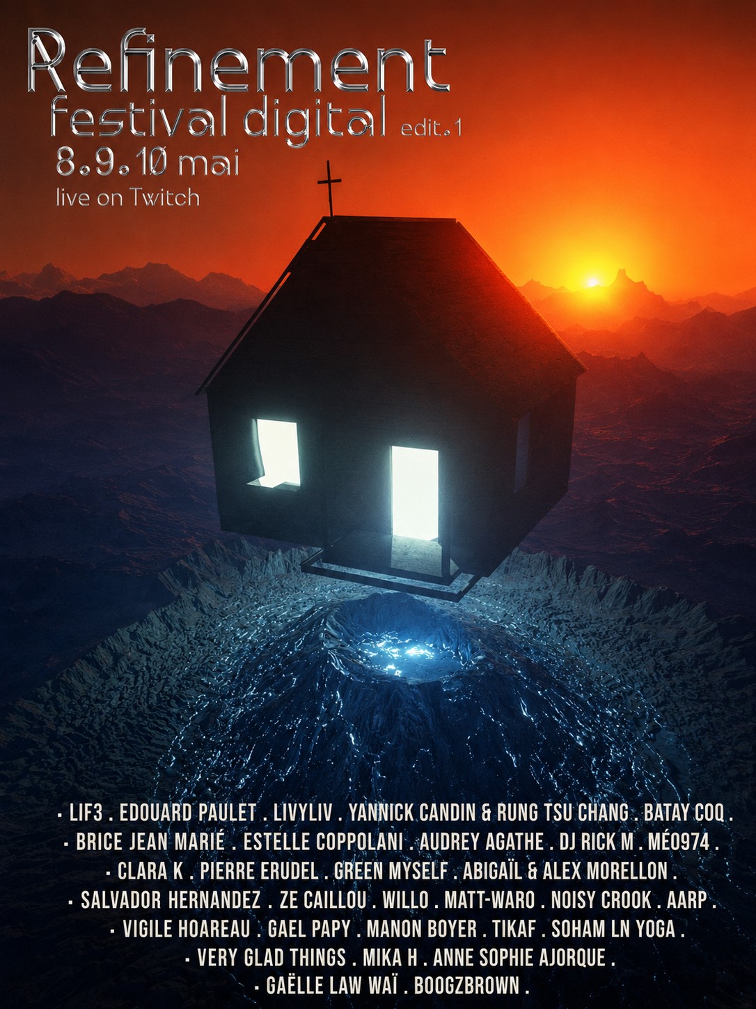Affiche du festival digital Refinement, édition 1, 8-9-10 mai 2020